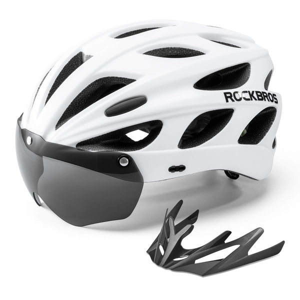 ROCKBROS bike helmet with adjustable sizes for men and women
#Color_White
