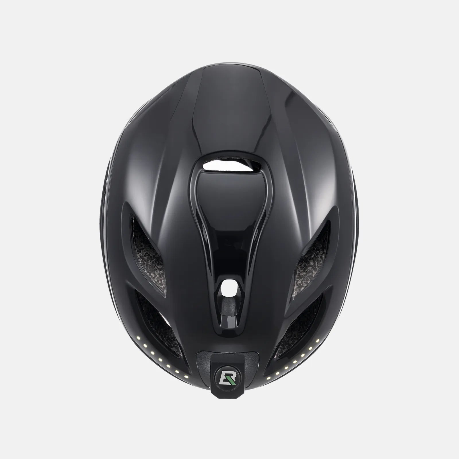 ROCKBROS bike helmet with LED front and rear lights for night cycling safety
#Color_Glossy Black