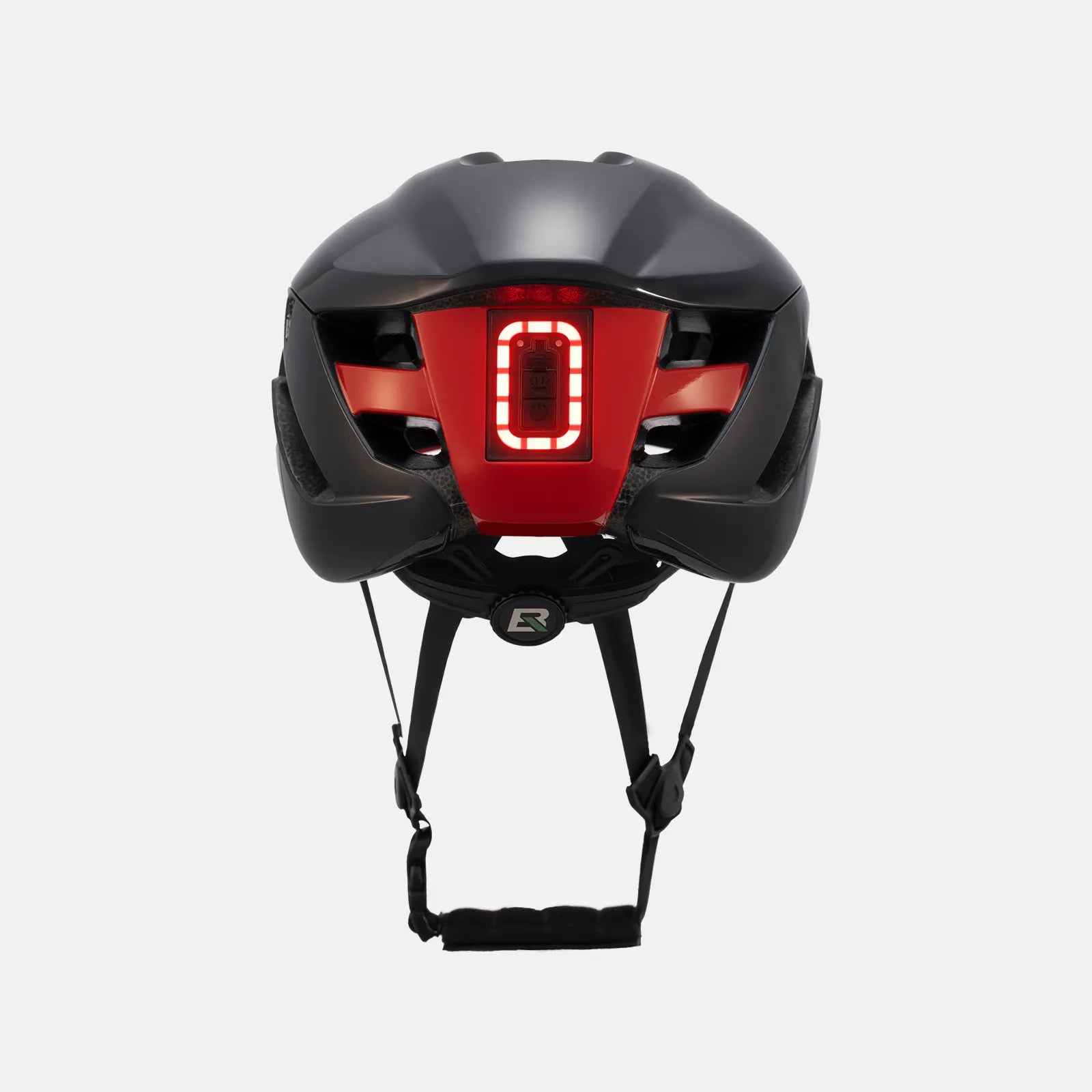 ROCKBROS bike helmet with LED front and rear lights for night cycling safety
#Color_Black Red