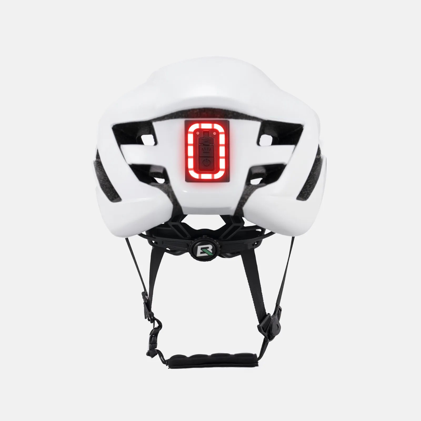 ROCKBROS bike helmet with LED front and rear lights for night cycling safety
#Color_White