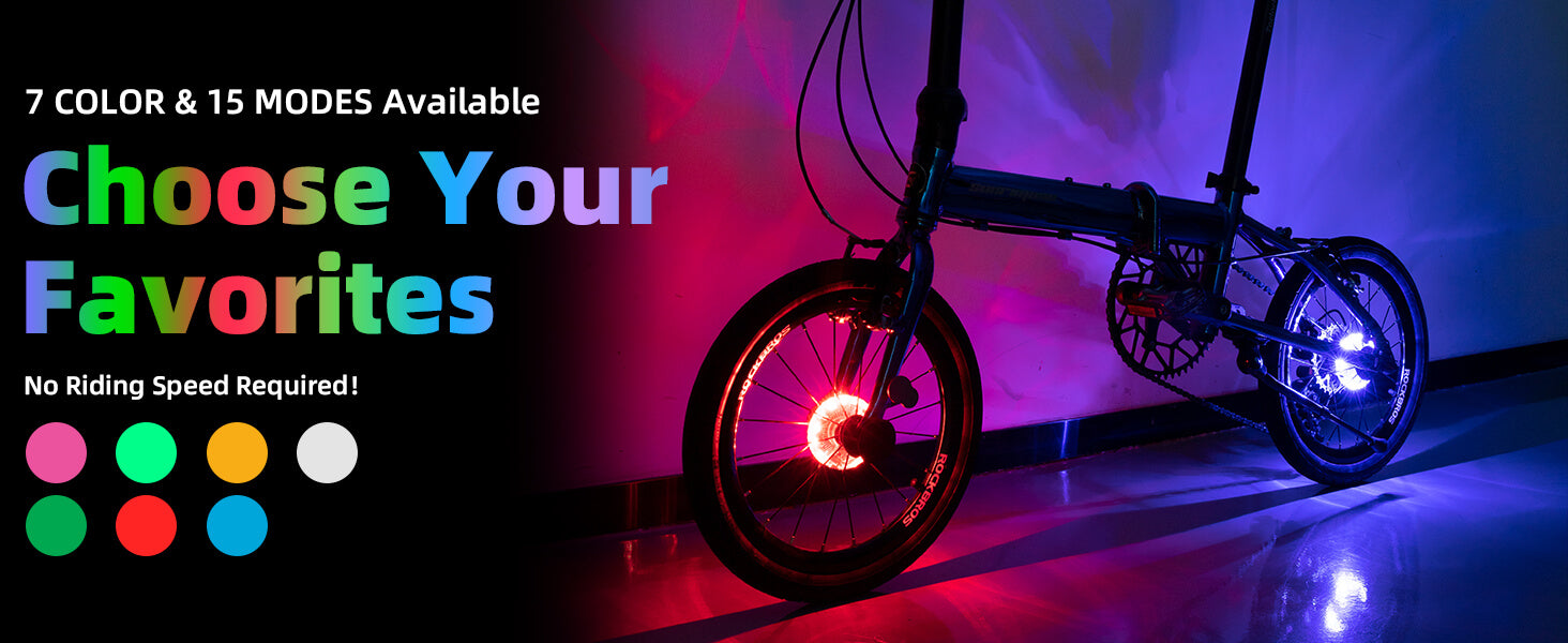 ROCKBROS Bike Hub Light, bright LED safety light for night cycling
