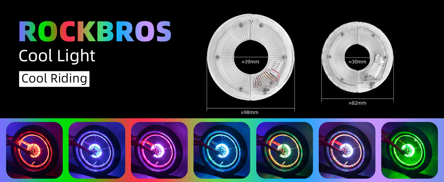 ROCKBROS Bike Hub Light, bright LED safety light for night cycling