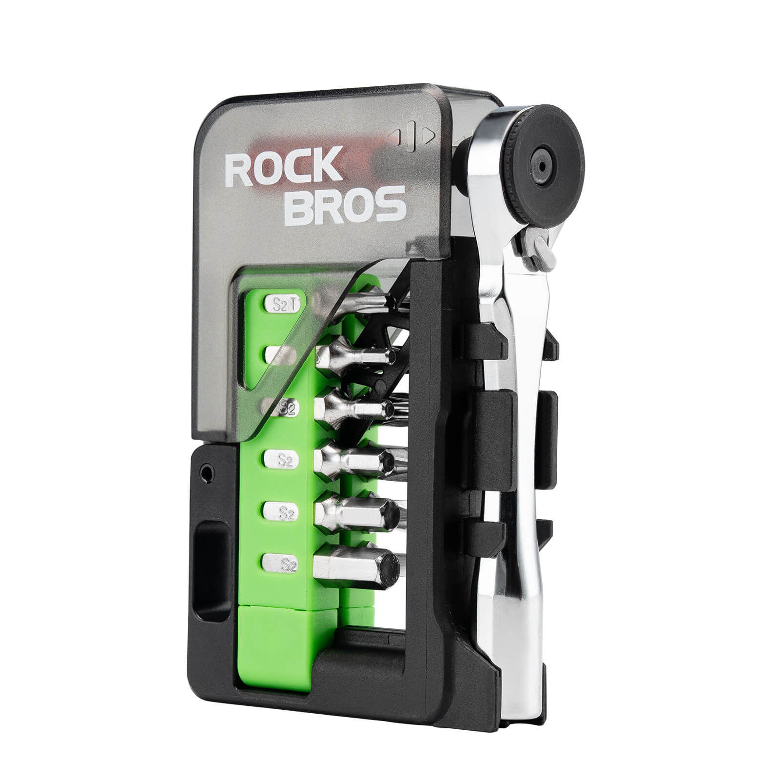 ROCKBROS bike mini ratchet tool set with aluminum handle and magnetic bit holder