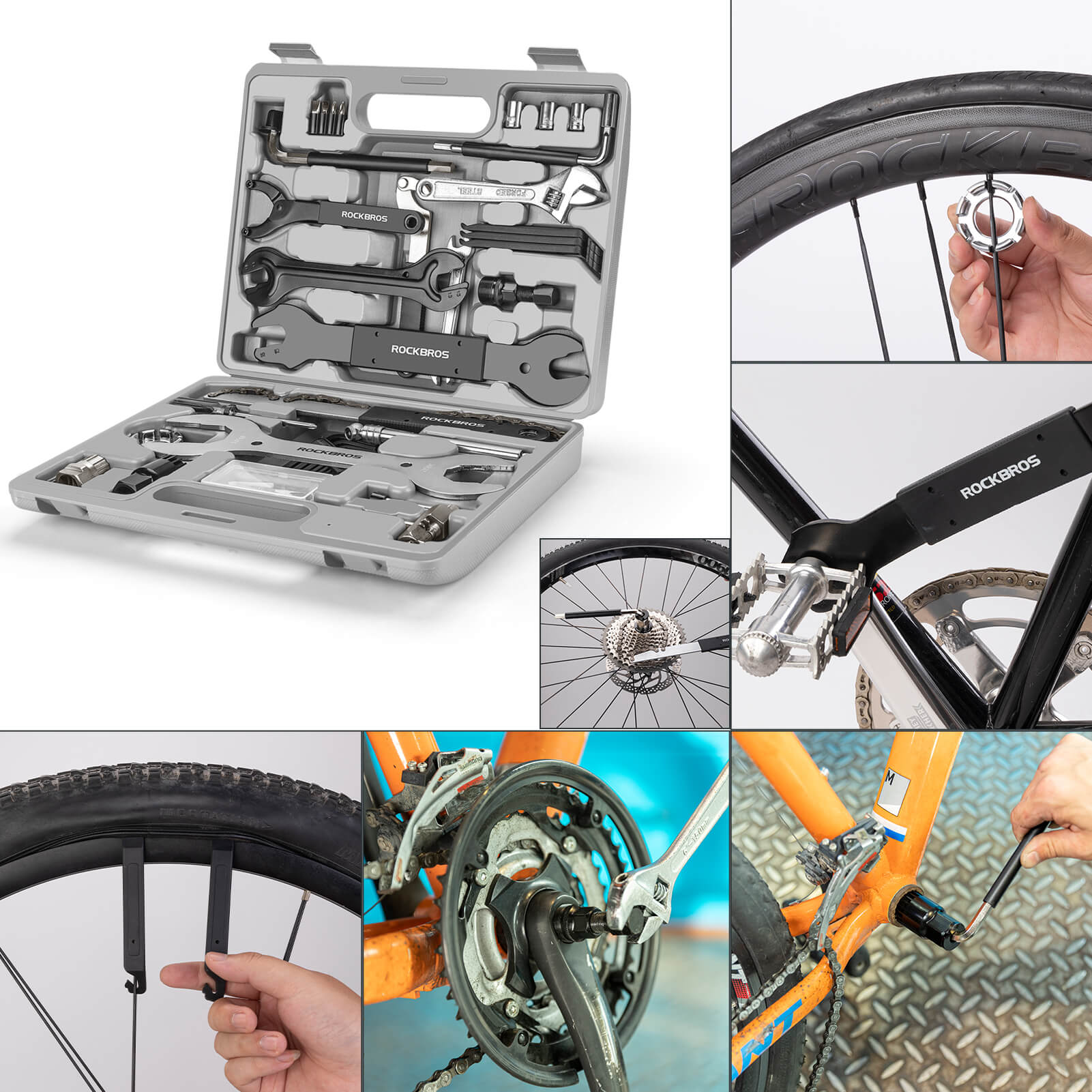 ROCKBROS Bike Multi-Tool Kit being used for bike maintenance