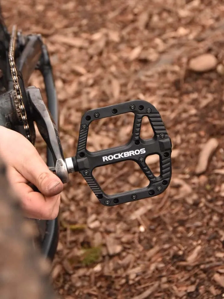 ROCKBROS bike pedals designed for improved grip, stability, and riding efficiency on road and mountain bikes