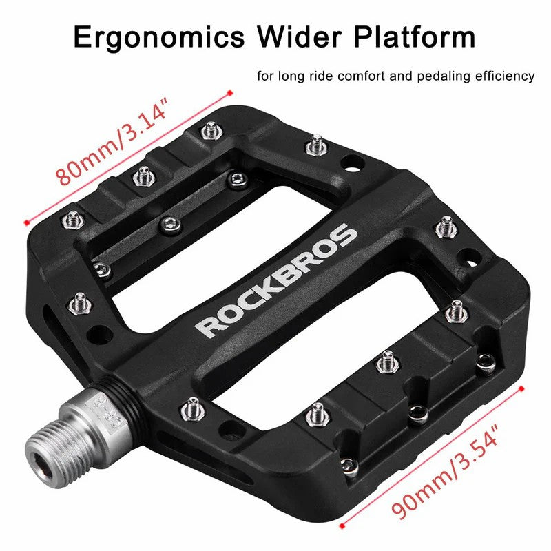 ROCKBROS 9/16" nylon bike pedals with high-speed bearings for smooth cycling performance
#Color_Black