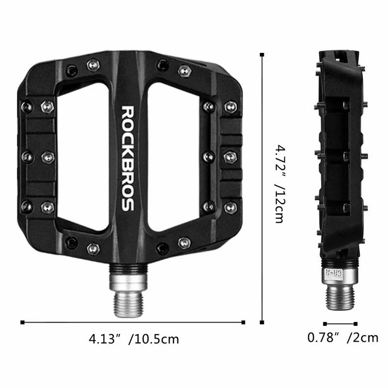 ROCKBROS 9/16" nylon bike pedals with high-speed bearings for smooth cycling performance
#Color_Black