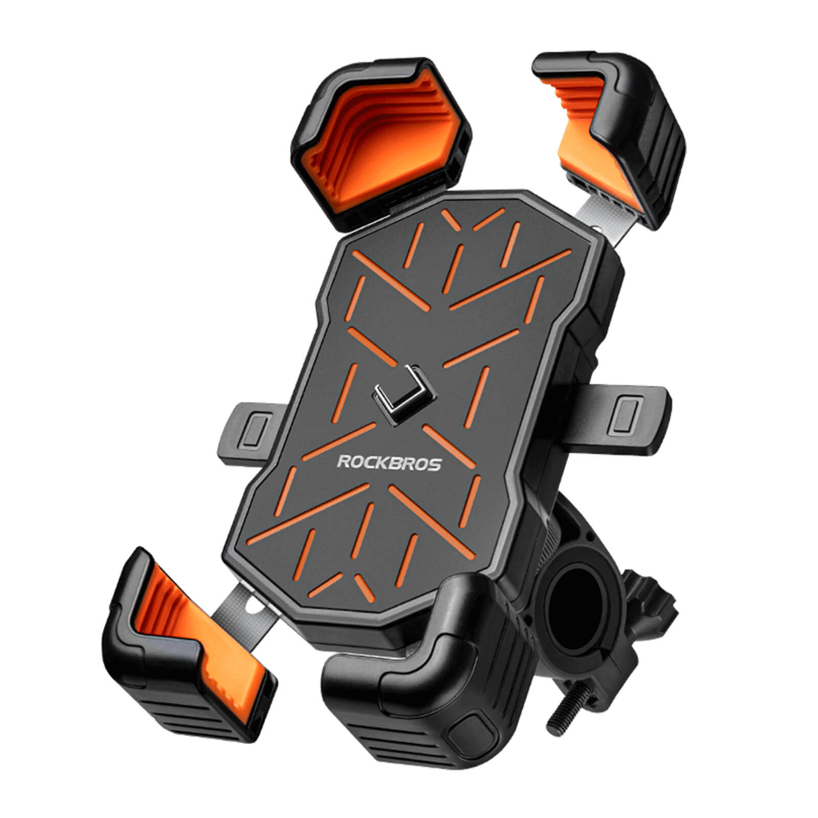 ROCKBROS Bike Phone Holder Mount Clamp – 360° Rotatable Motorcycle Phone Mount
#Color_Black Orange