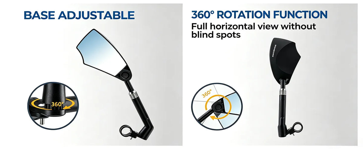 ROCKBROS 360 degree adjustable bike rear view mirror for customized viewing angles