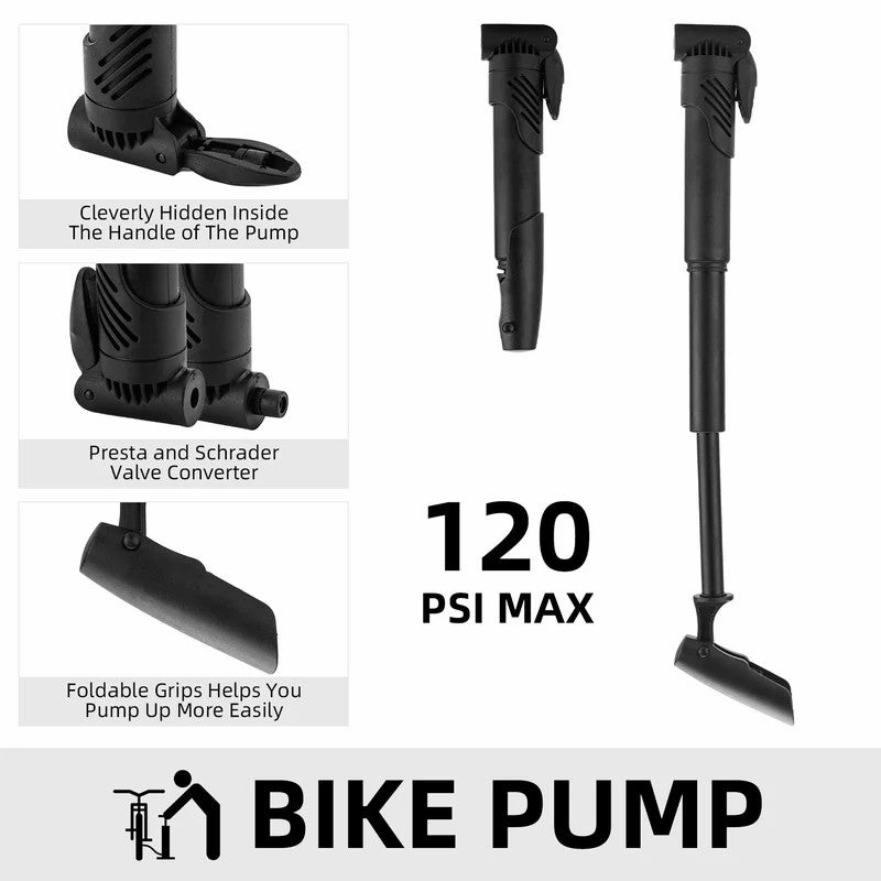 ROCKBROS Bike Repair Tool Kit with Mini Pump and 16-in-1 Multi Tool