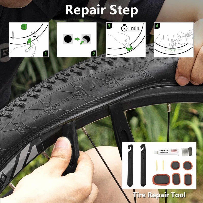 ROCKBROS Bike Repair Tool Kit with Mini Pump and 16-in-1 Multi Tool