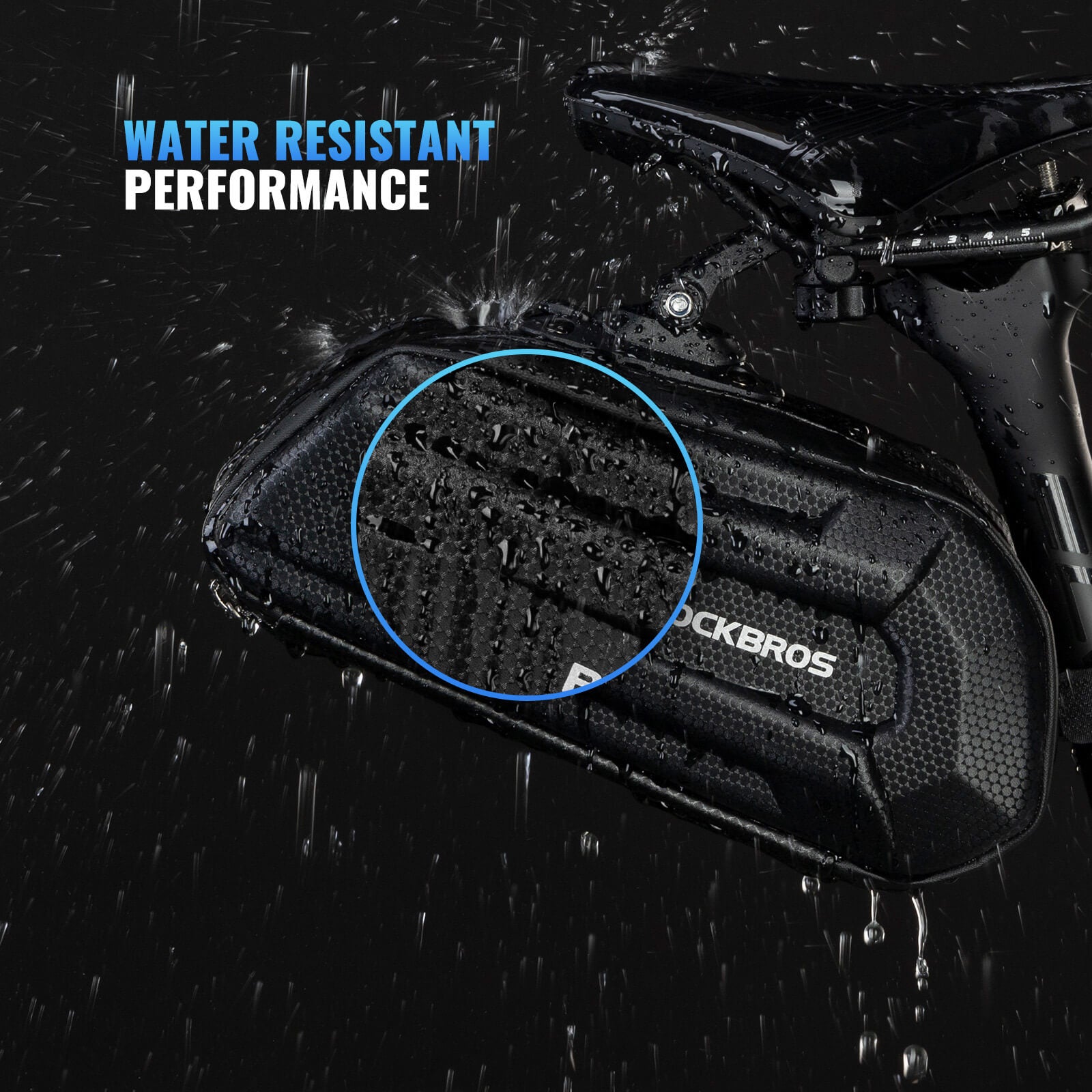 ROCKBROS Hard Shell Large Capacity Bike Saddle Bag with Rear Seat Mount, Reflective and Durable for Road and Mountain Cycling