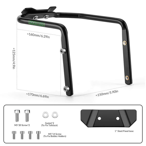 ROCKBROS bike saddle bag stabilizer seatpost mount for reducing sway on large saddle bags