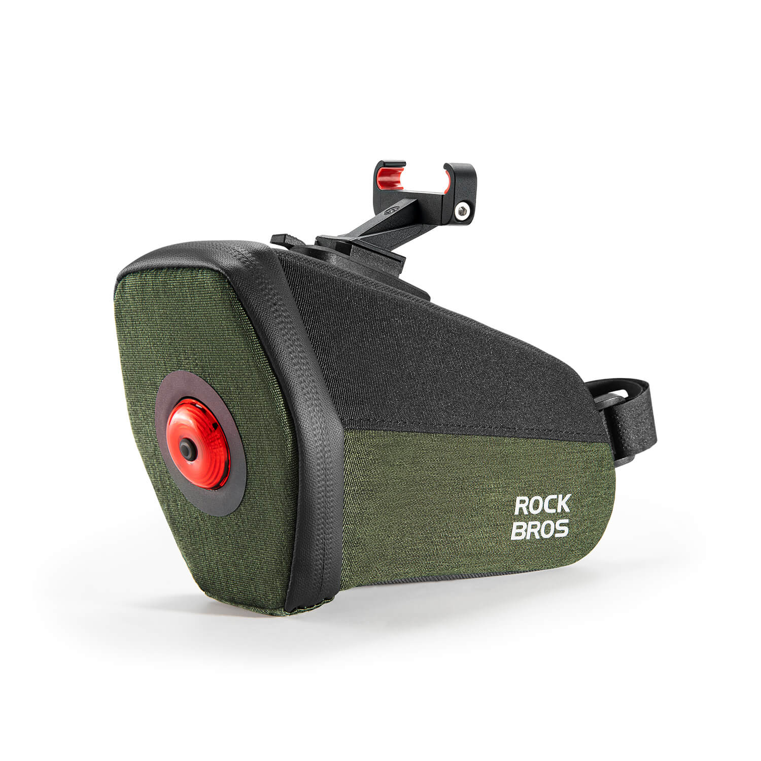 ROCKBROS bike saddle bag with detachable tail light 0.45L waterproof cycling seat bag