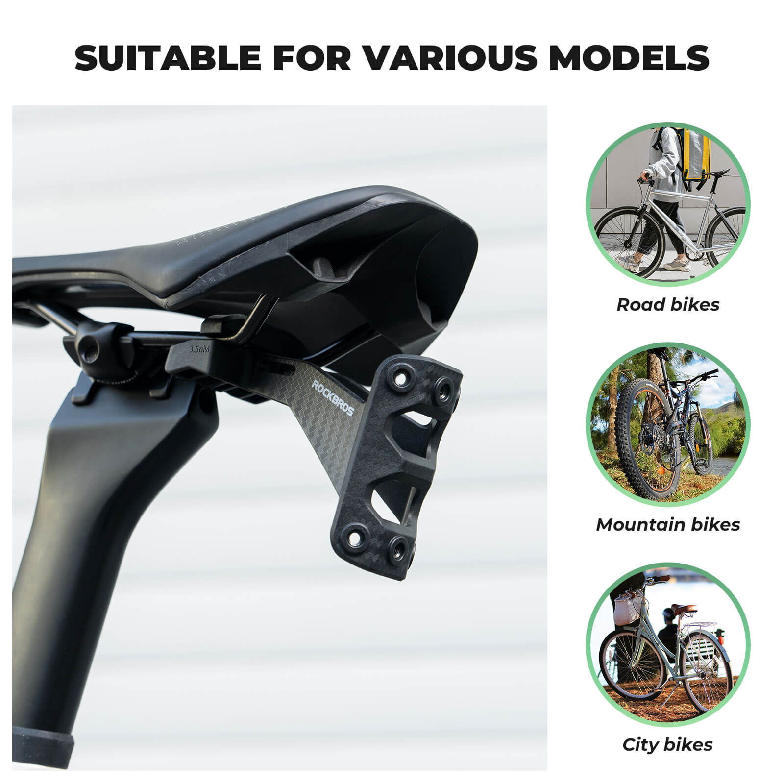 ROCKBROS bike saddle bottle holder mount rear hydration bracket for road MTB and commuter bikes