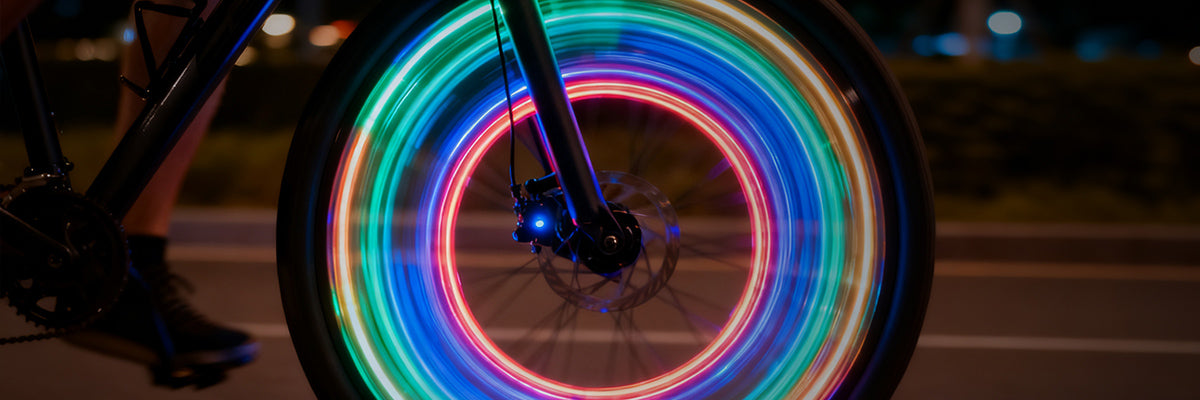 ROCKBROS LED bicycle wheel light for 360° side visibility