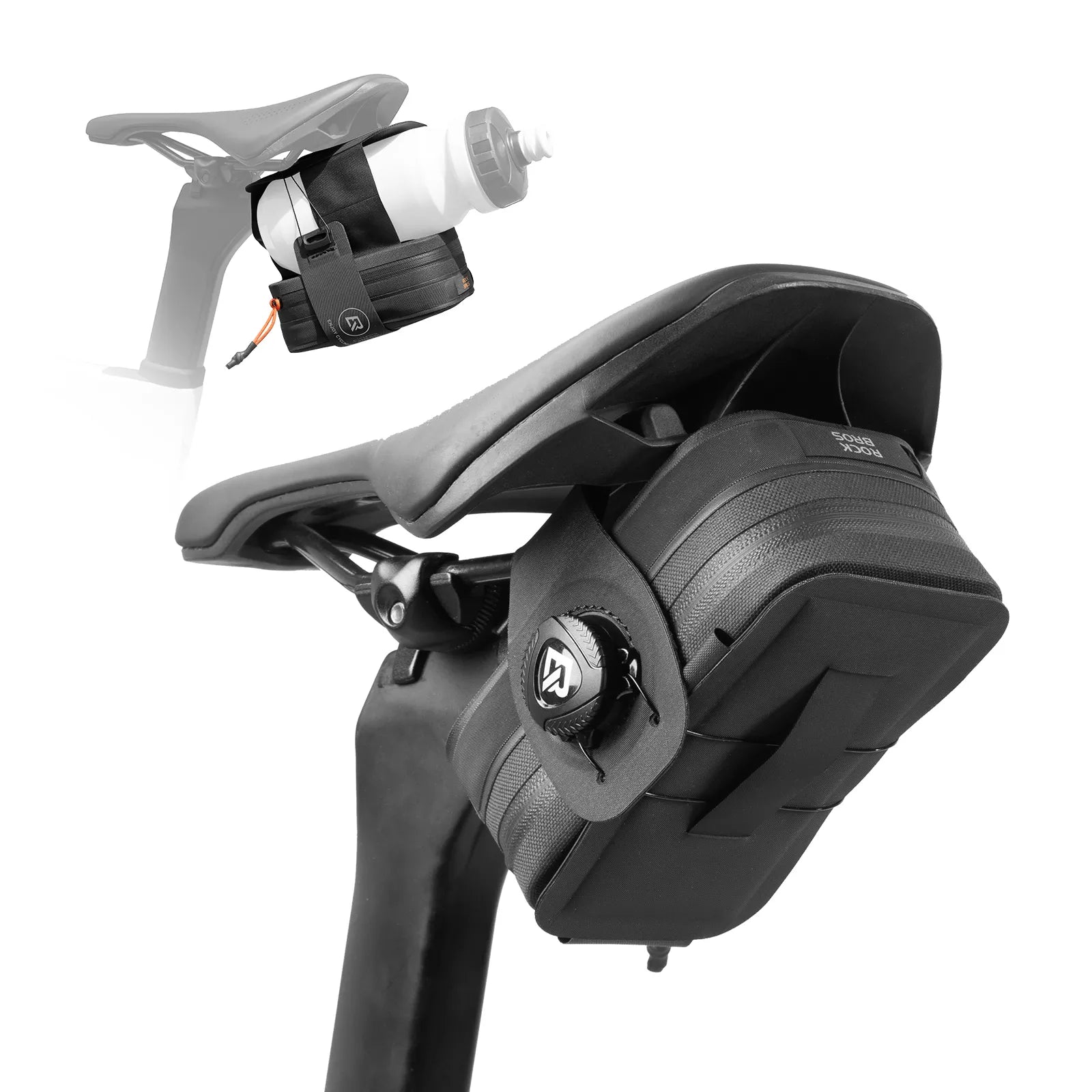 ROCKBROS waterproof bike tail bag with quick release and bottle holder