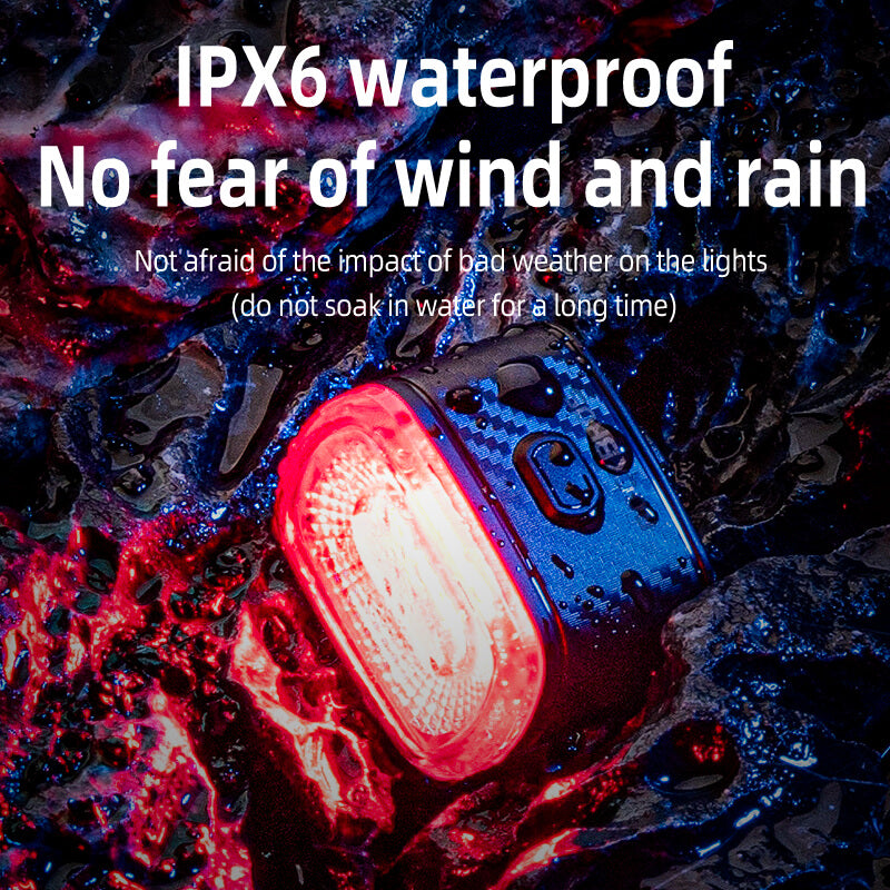ROCKBROS Bike Rear Light with IPX6 waterproof design for rainy rides