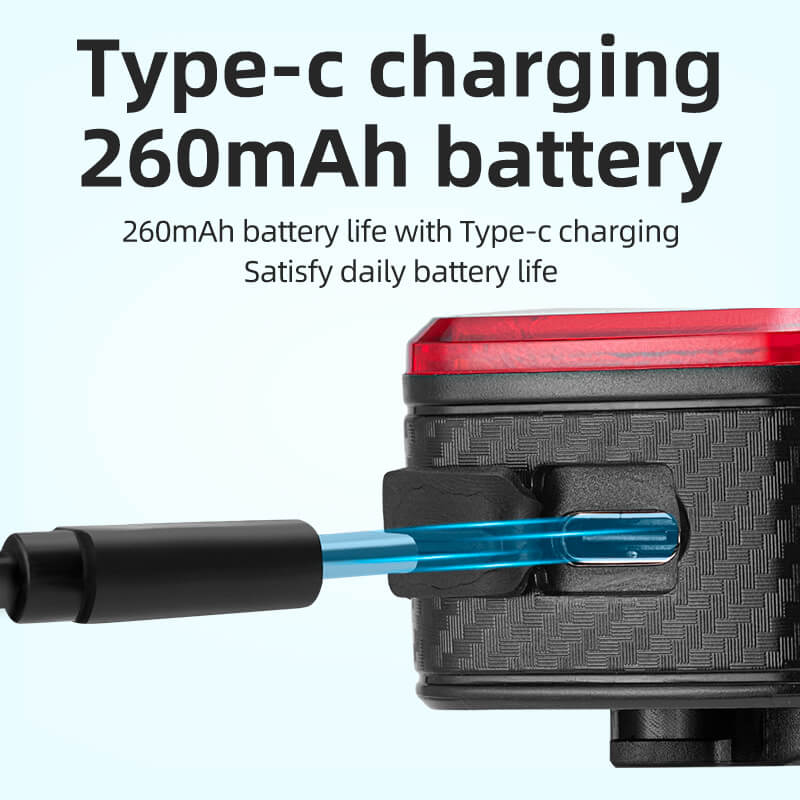 ROCKBROS Bike Rear Light with USB-C fast charging and battery indicator