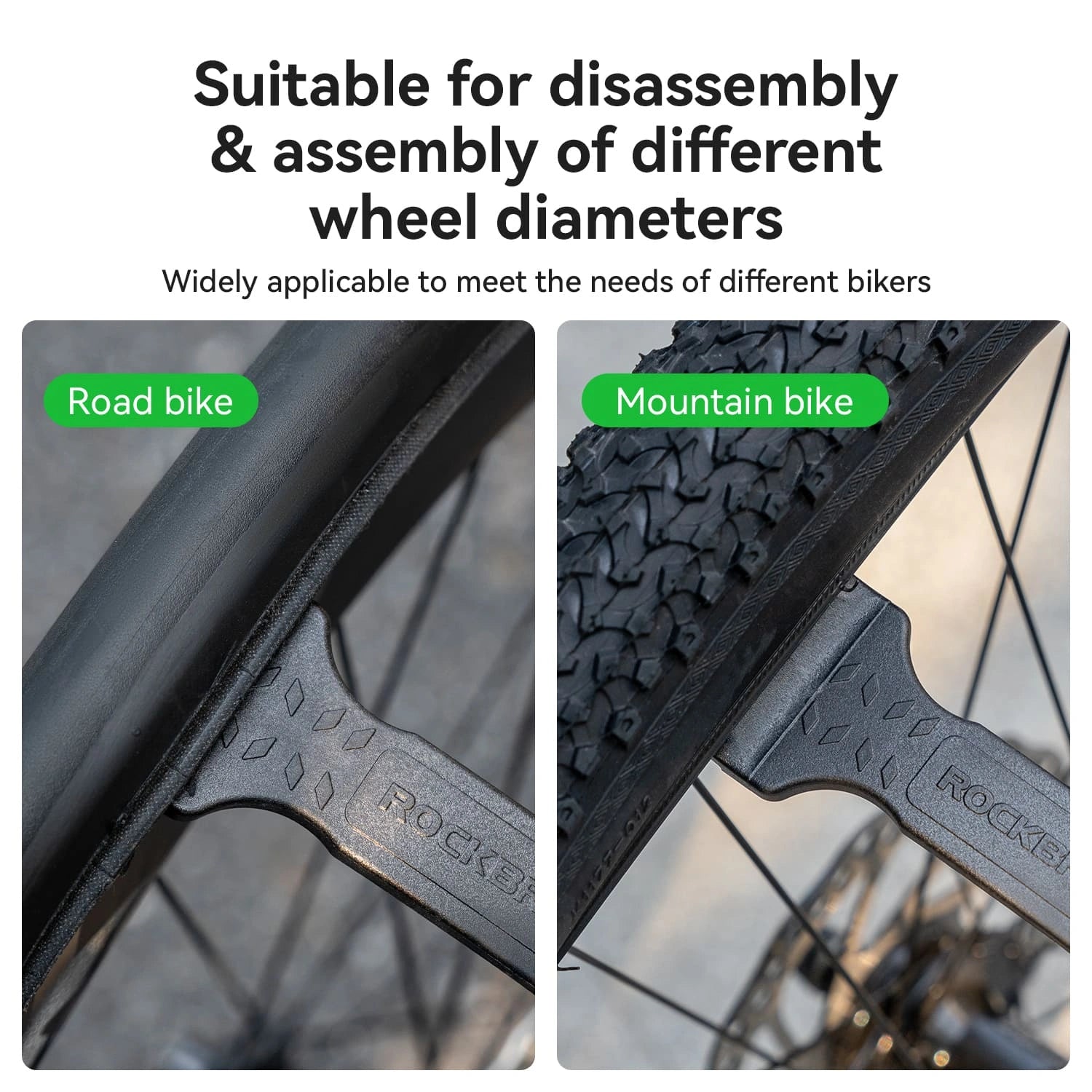 ROCKBROS lightweight bike tire lever set, nylon fiber tool for MTB and road bike tire repair