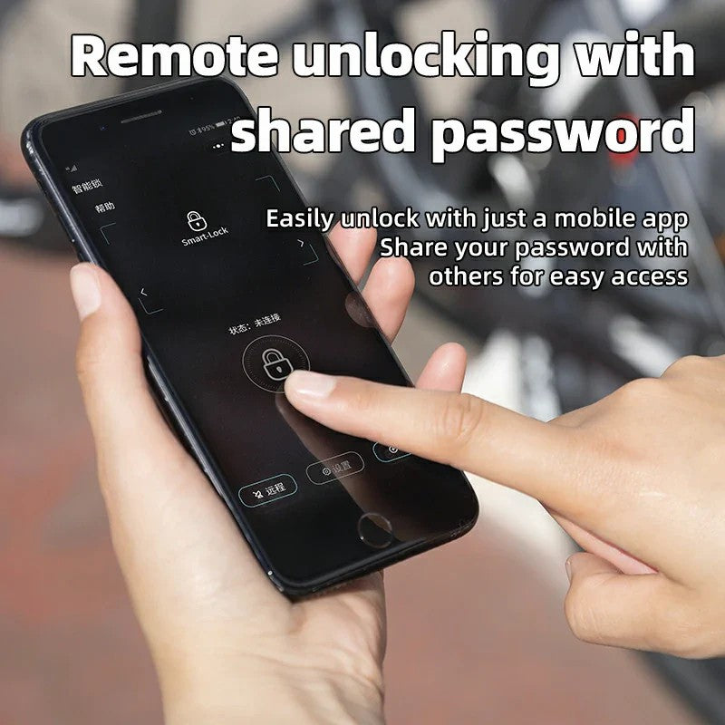 ROCKBROS Smart Fingerprint Folding Bike Lock with 3-in-1 Unlock Modes