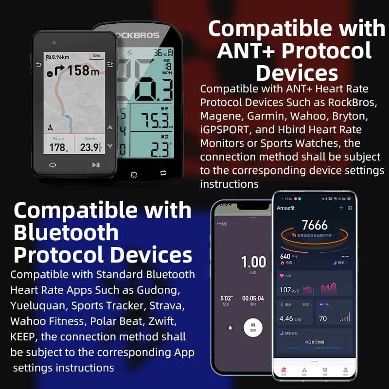 rockbros bluetooth ant+ dual mode armband heart rate monitor waterproof fitness sensor for cycling running
