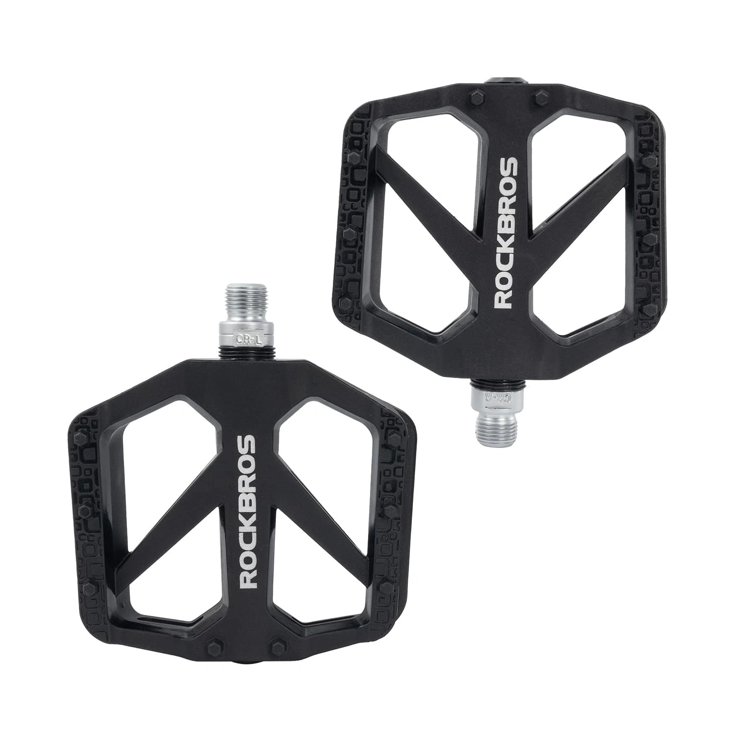 rockbros wide platform nylon bike pedals anti-slip sealed bearing durable for road mtb and commuting
#Color_Black