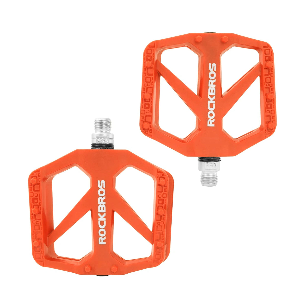 Wide Platform Nylon Bike Pedals ROCKBROS, Orange