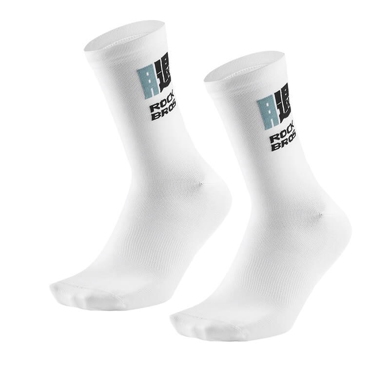 ROCKBROS breathable moisture-wicking mid-crew athletic socks for cycling and sports
#Color_White