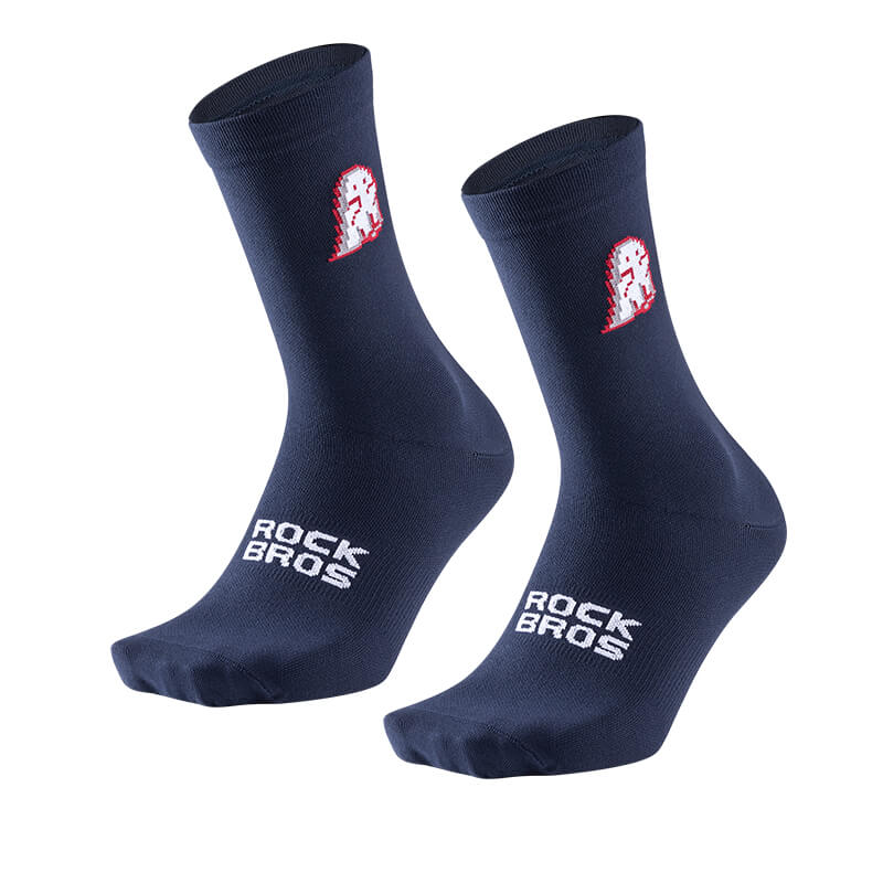 ROCKBROS breathable moisture-wicking mid-crew athletic socks for cycling and sports
#Color_Ghost Navy Blue