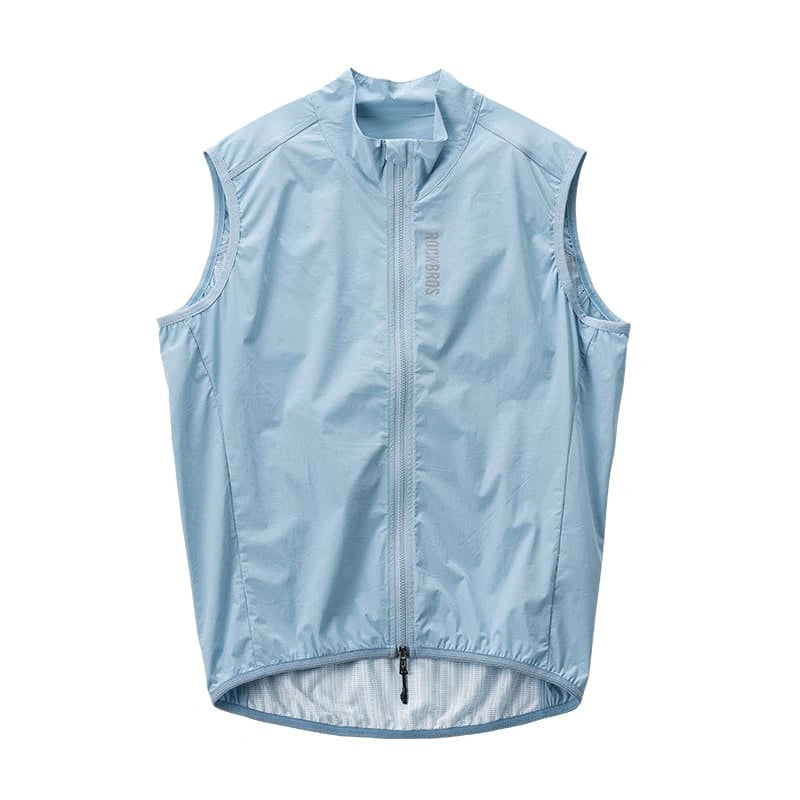 ROCKBROS windproof cycling vest with breathable mesh and packable design for outdoor sports
#Color_Sky Blue