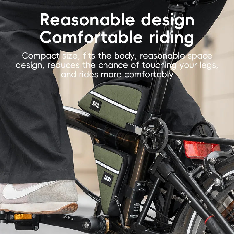 ROCKBROS Brompton Frame Bag for Folding Bikes with Compact Triangle Storage