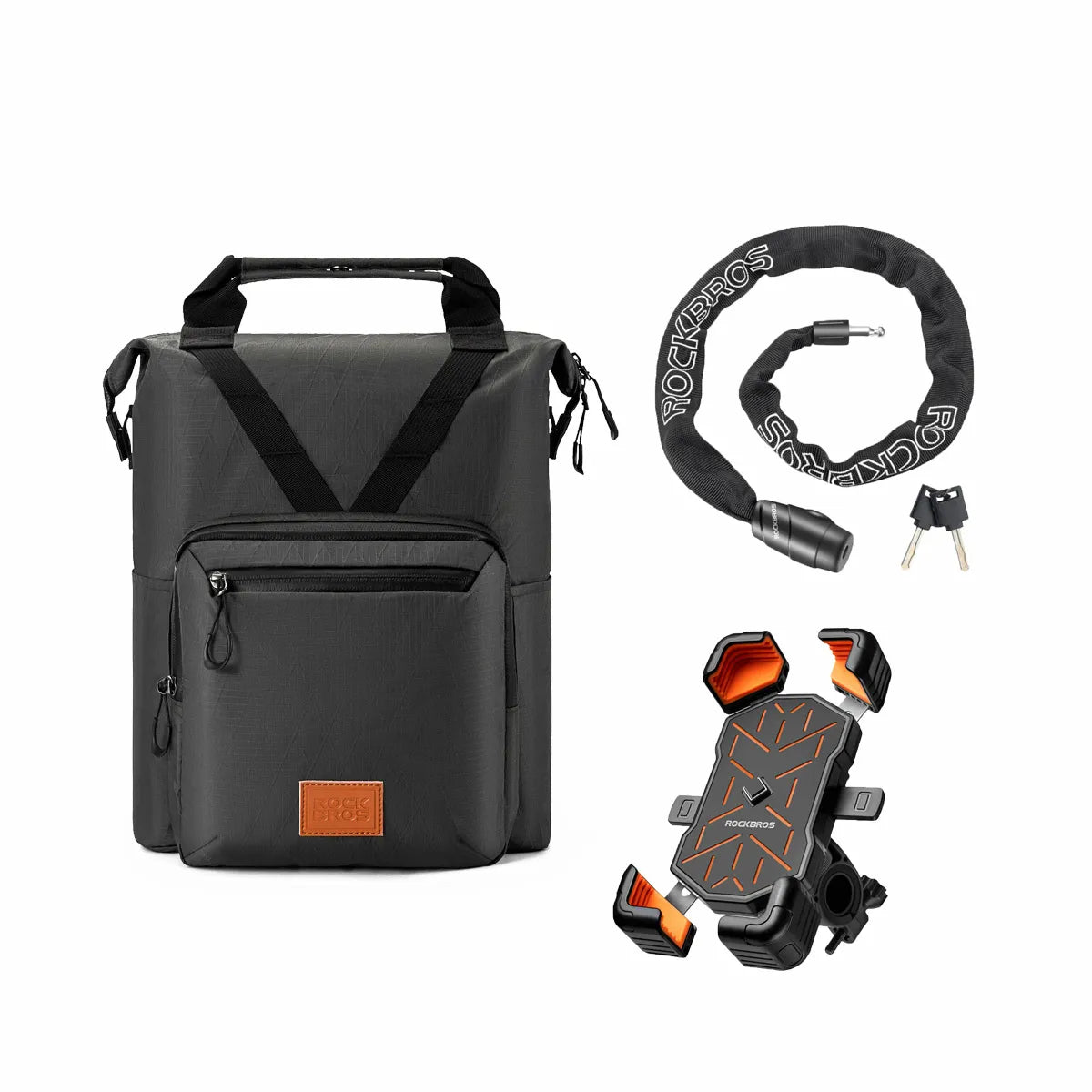 Bike Bag & Lock with Phone Mount Set