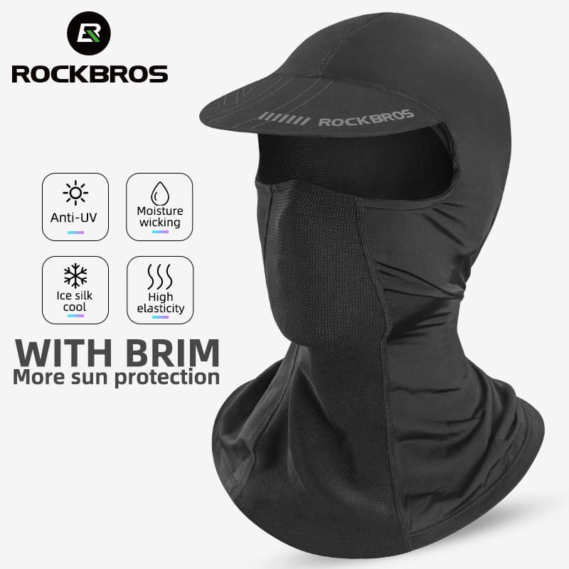 ROCKBROS Ice Silk Sun Protection Balaclava with Brim for Summer Cycling and Outdoor Riding