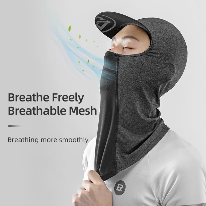 ROCKBROS Ice Silk Sun Protection Balaclava with Brim for Summer Cycling and Outdoor Riding