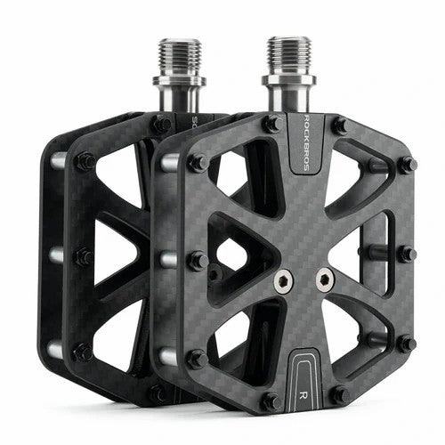 ROCKBROS carbon fiber lightweight bicycle pedals for road and mountain bikes