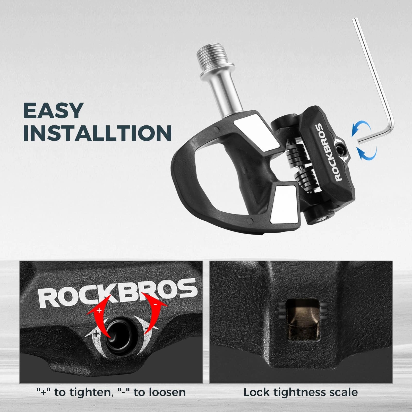 ROCKBROS Carbon Fiber Road Bike Clipless Pedals with Titanium Alloy Axle, Sealed Bearings, and Included Cleats