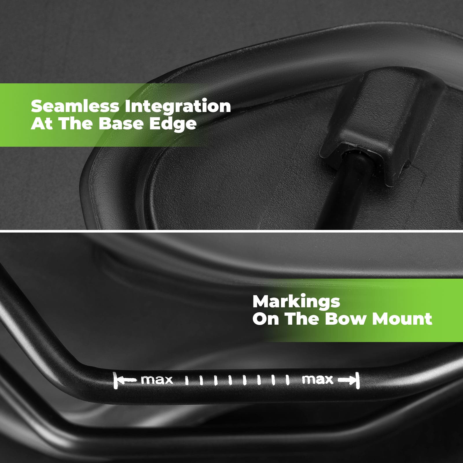 ROCKBROS bicycle saddle with seamless base edge integration and marked bow mount for easy installation