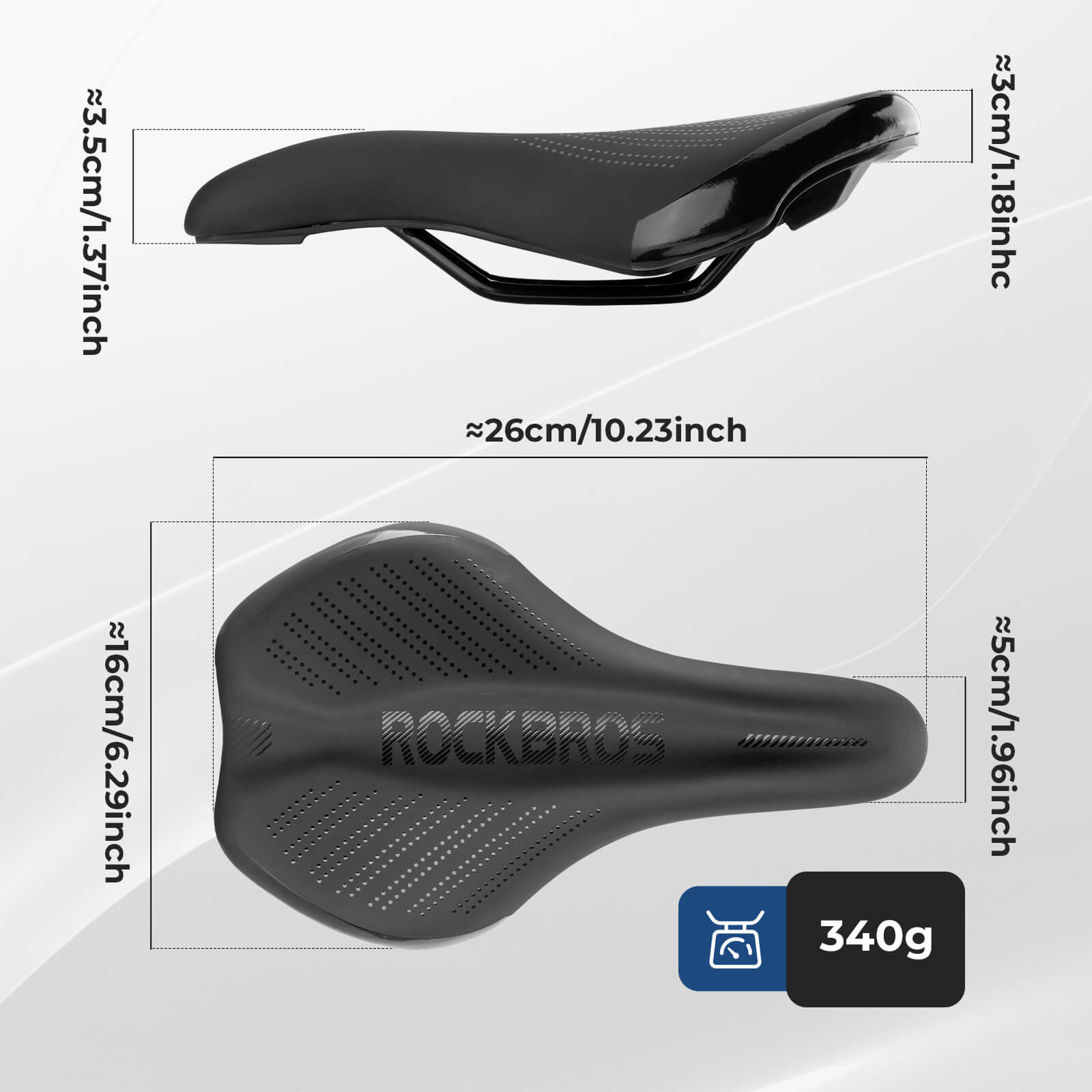 ROCKBROS Comfort Memory Foam Bike Seat with Anti-Slip Surface and Ergonomic Design