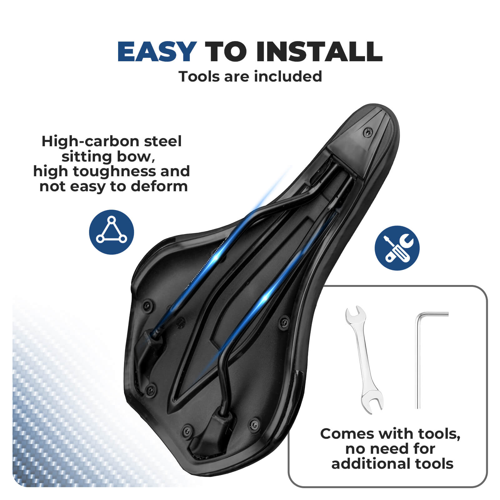 ROCKBROS Comfort Memory Foam Bike Seat with Anti-Slip Surface and Ergonomic Design