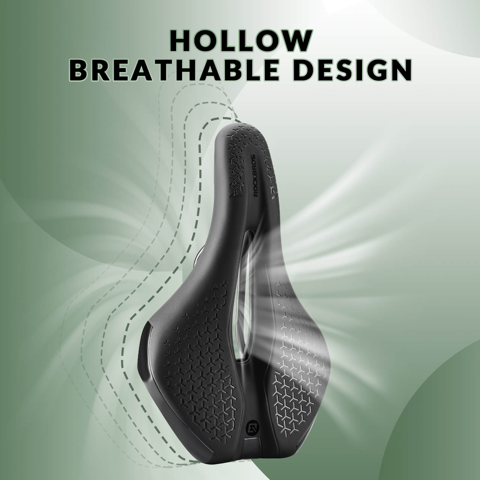 ROCKBROS Comfortable Hollow Bike Saddle with Anti-Slip Leather and High-Density Foam for Road and Mountain Bikes