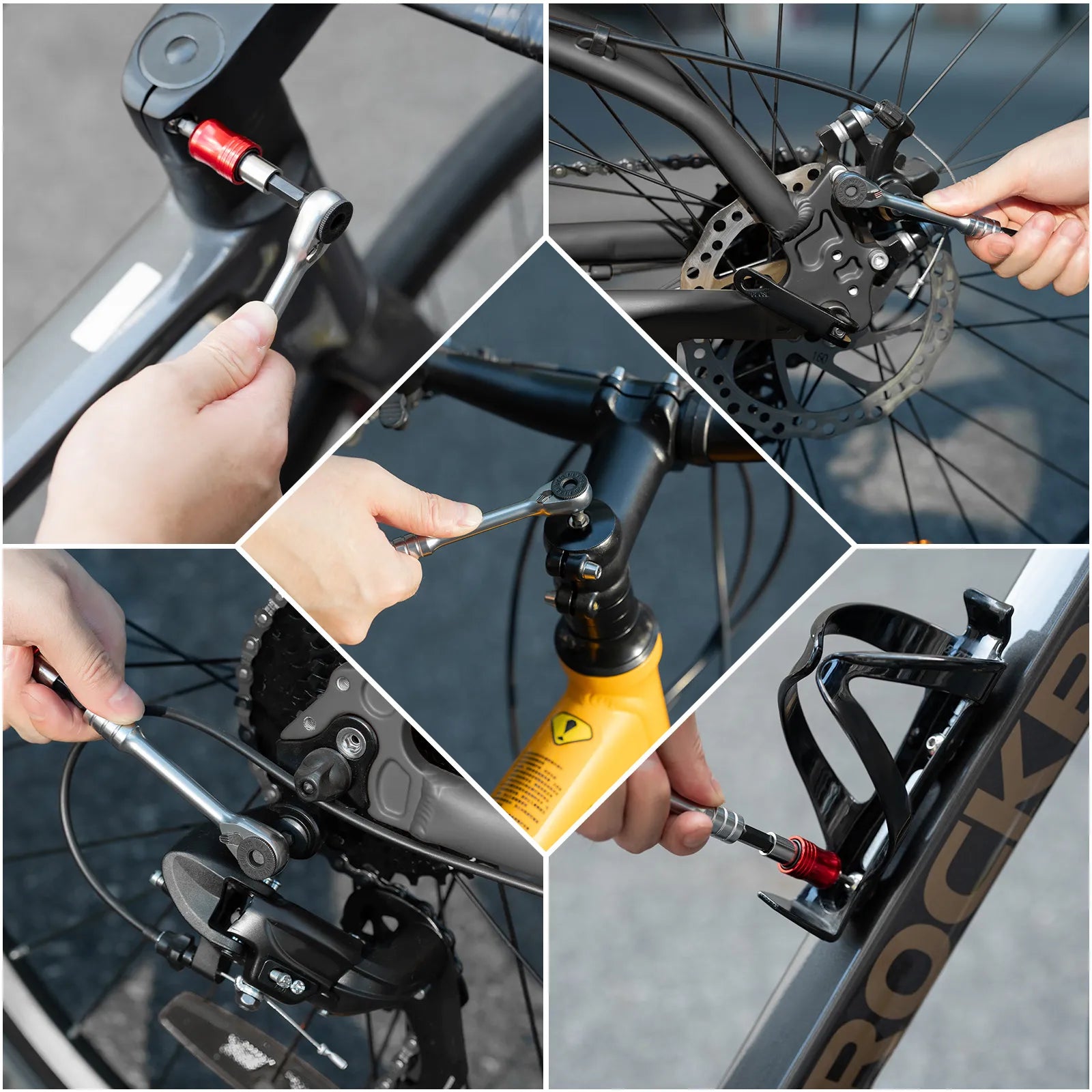 ROCKBROS compact folding ratchet tool kit for everyday bike repairs