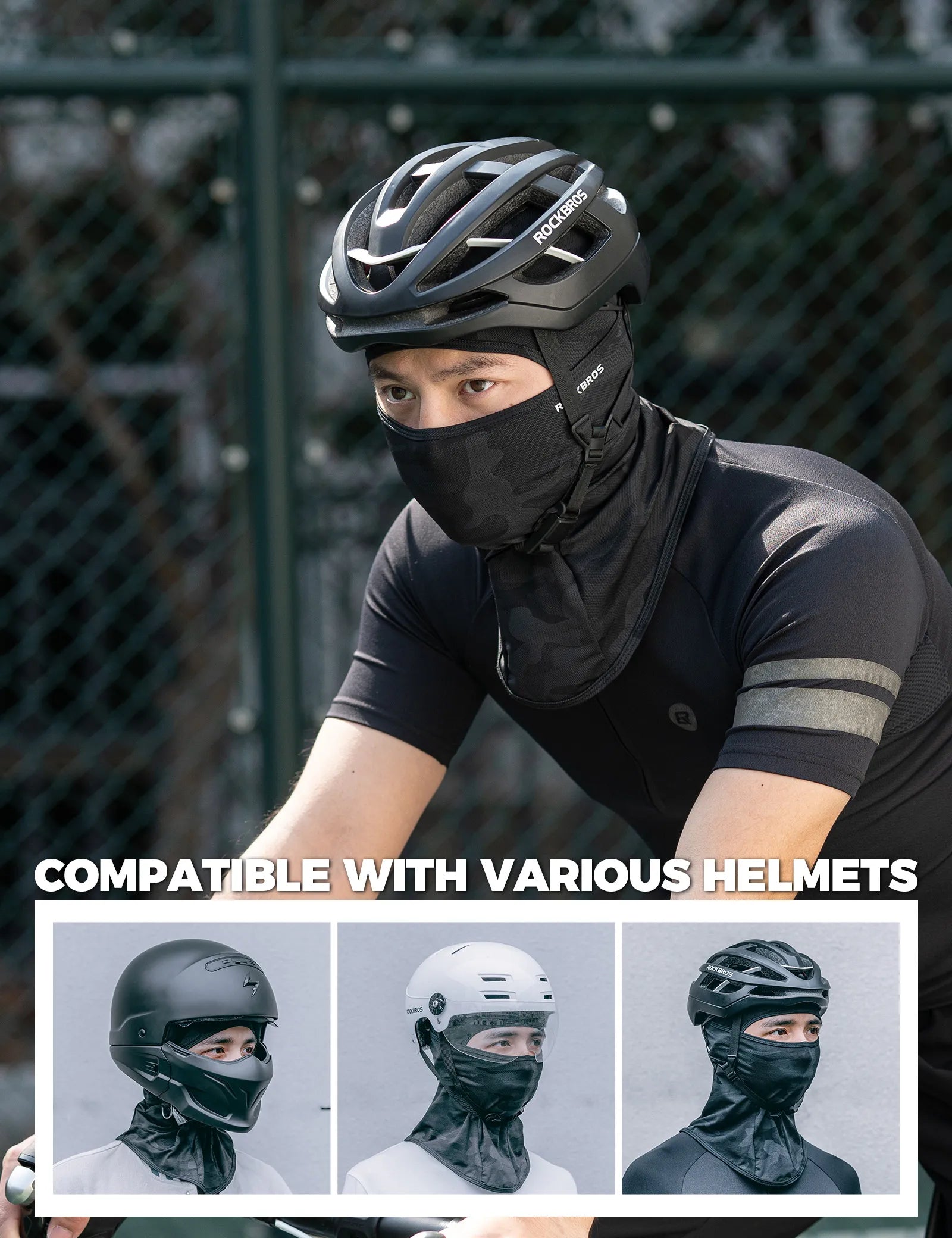 ROCKBROS cooling ice silk balaclava breathable UV protection face cover for cycling and outdoor riding