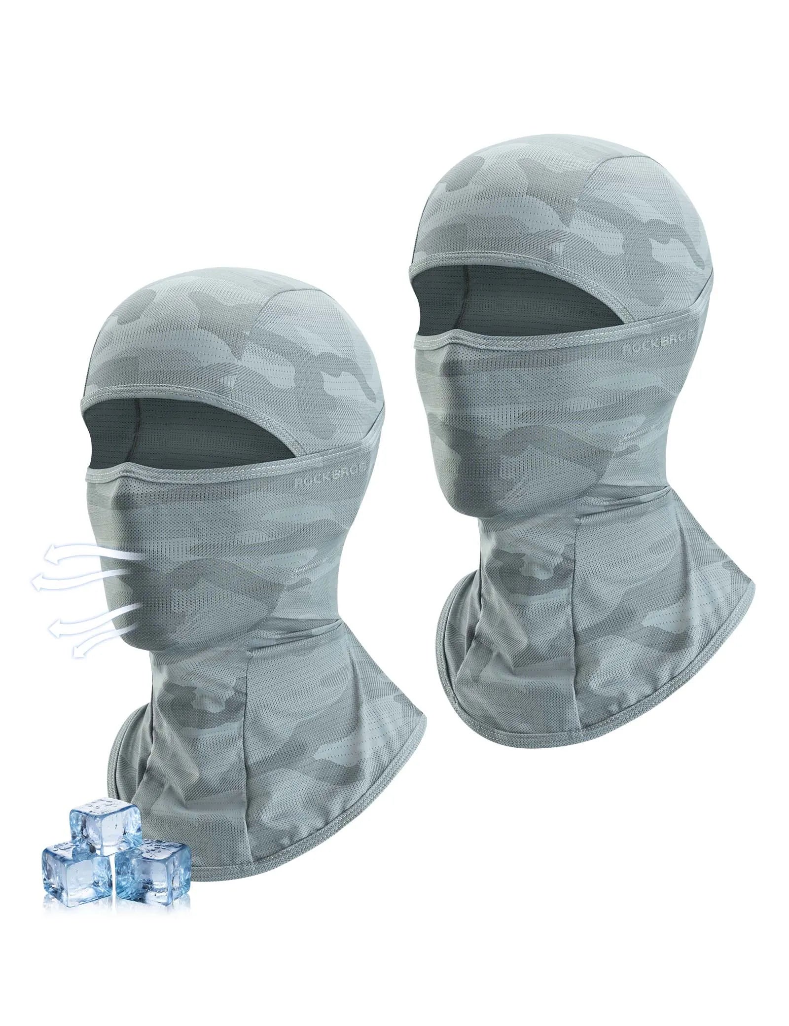 ROCKBROS cooling ice silk balaclava breathable UV protection face cover for cycling and outdoor riding
#Color_Gray