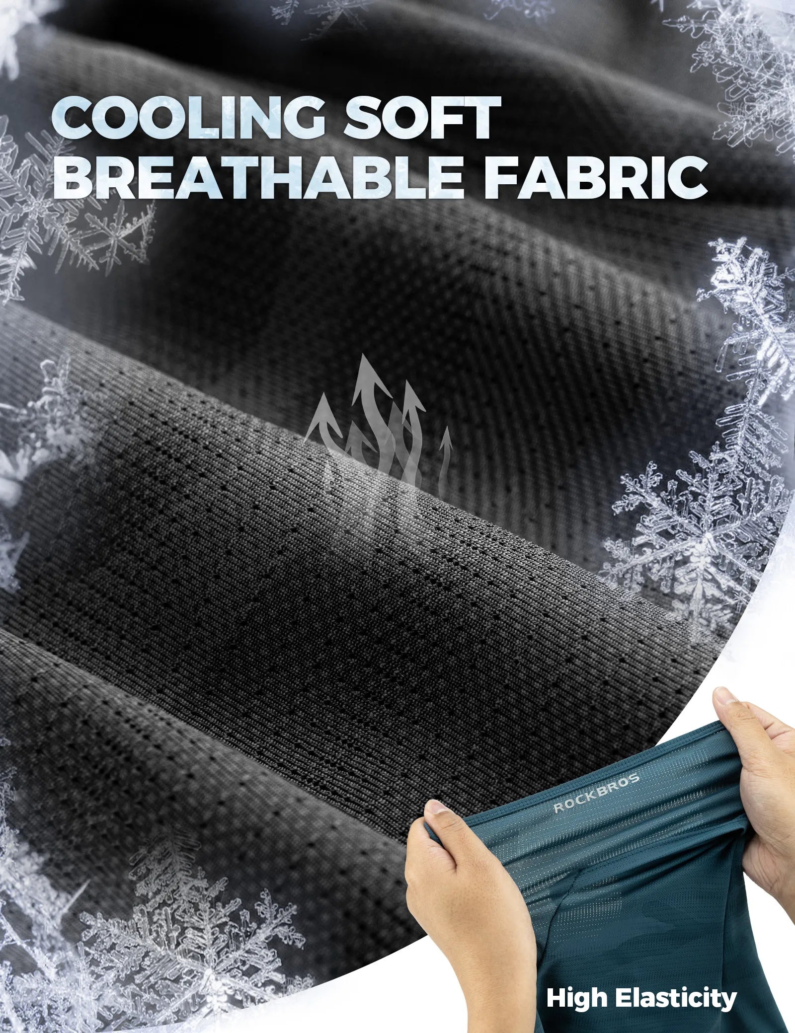 ROCKBROS cooling ice silk balaclava breathable UV protection face cover for cycling and outdoor riding