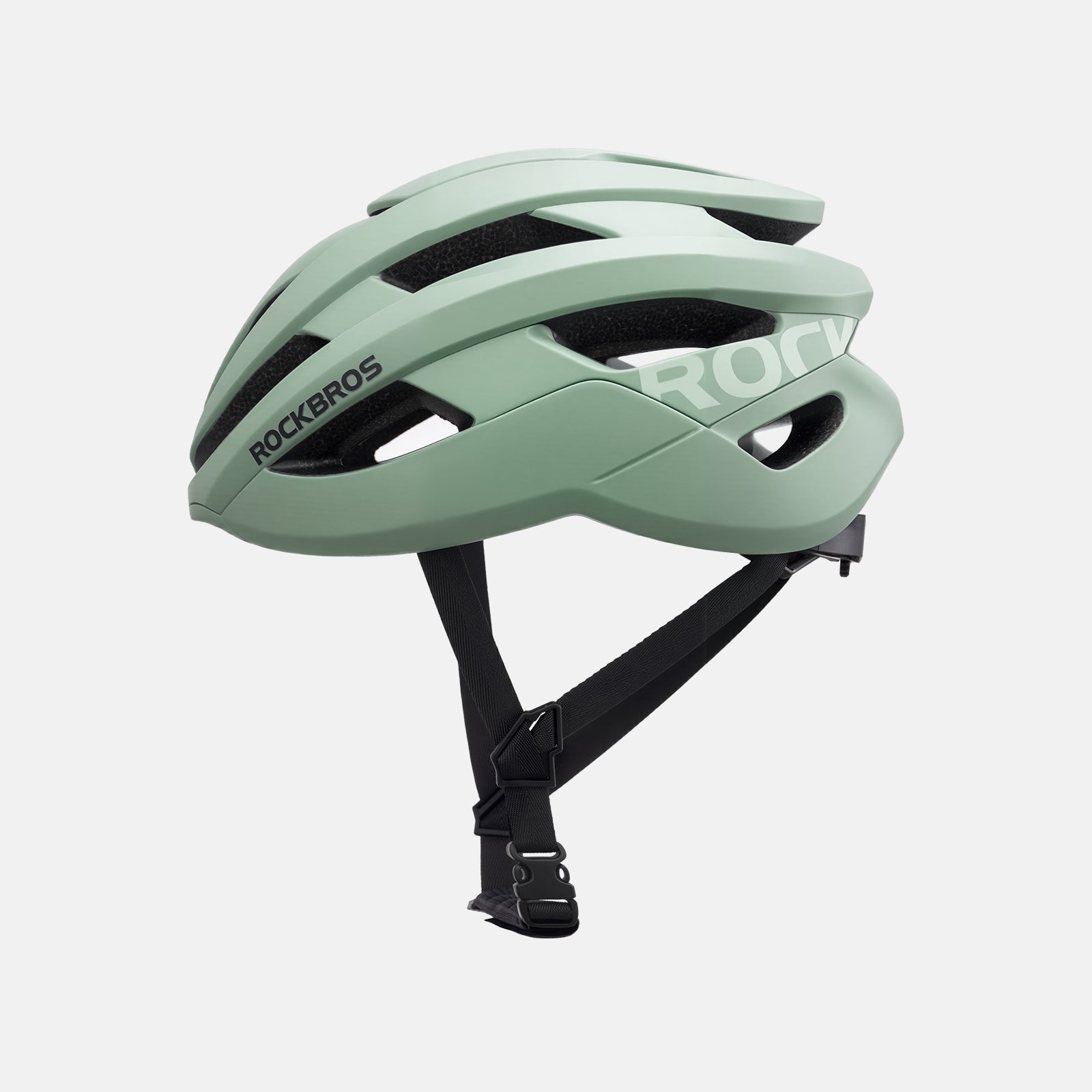 ROCKBROS cycling helmet with CPSC certification, ionic antibacterial liner, PC+EPS in-mold construction
#Color_Matte Green