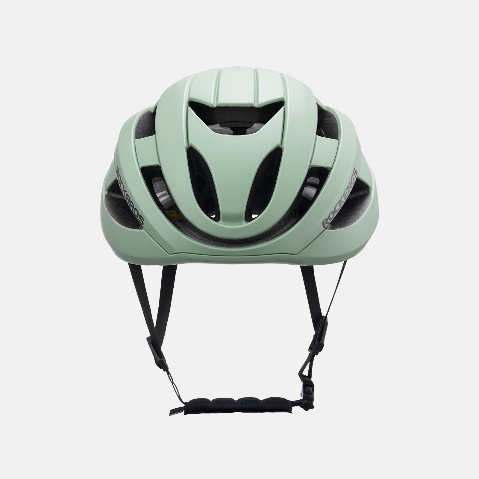 ROCKBROS cycling helmet with CPSC certification, ionic antibacterial liner, PC+EPS in-mold construction
#Color_Matte Green