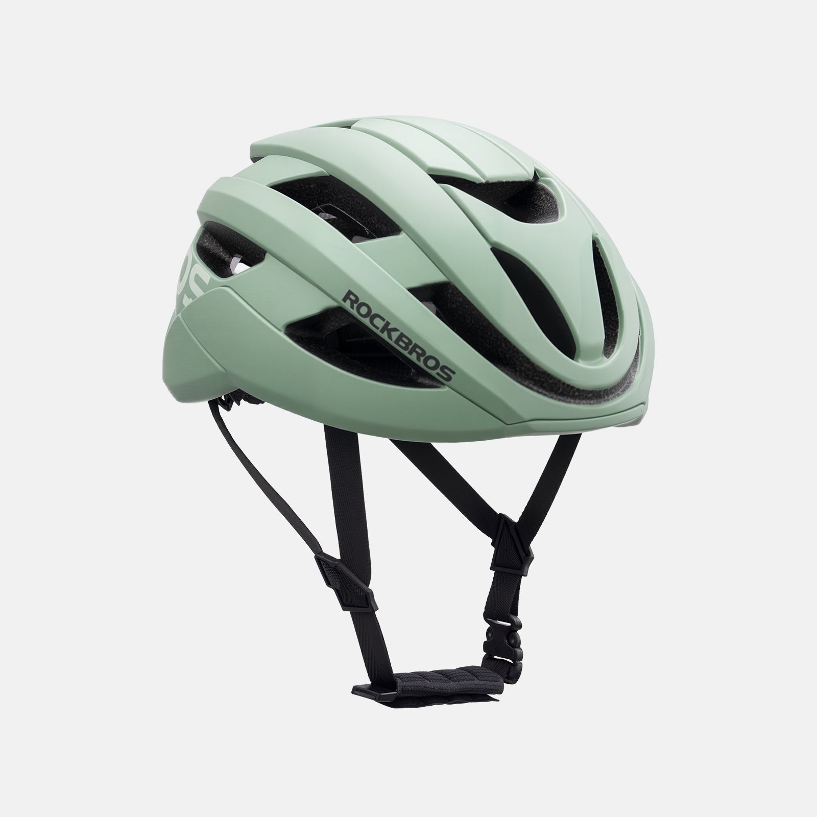 ROCKBROS cycling helmet with CPSC certification, ionic antibacterial liner, PC+EPS in-mold construction
#Color_Matte Green