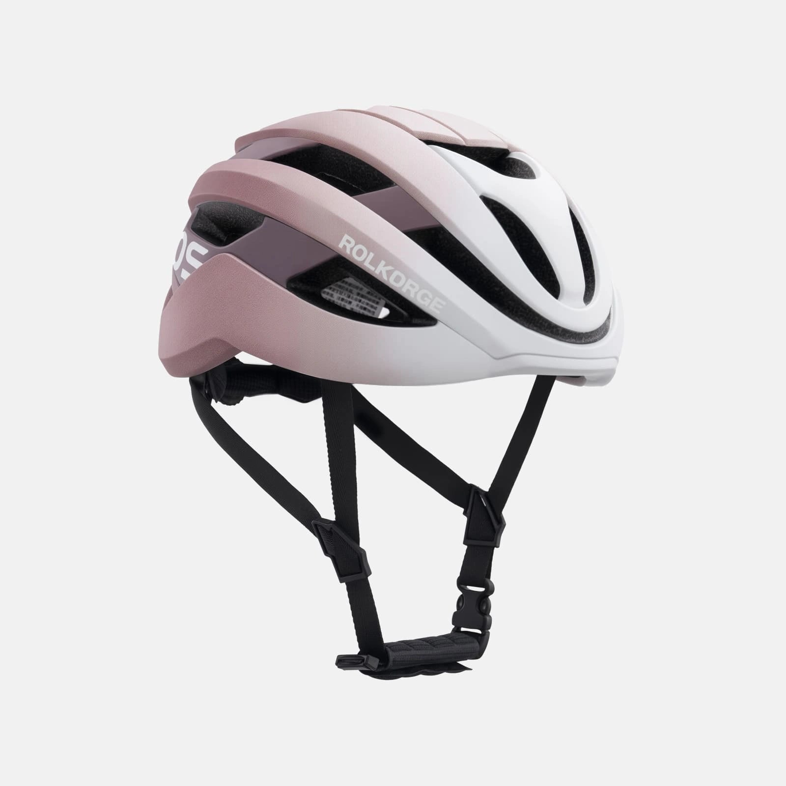 ROCKBROS cycling helmet with CPSC certification, ionic antibacterial liner, PC+EPS in-mold construction
#Color_White Pink Gradient