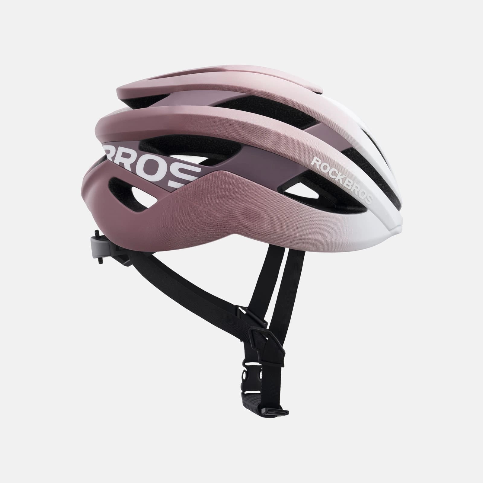 ROCKBROS cycling helmet with CPSC certification, ionic antibacterial liner, PC+EPS in-mold construction
#Color_White Pink Gradient
